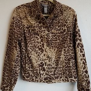 Jones NY Jeans Animal Print Jean Jacket Style